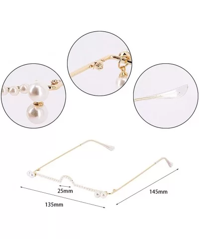 Women Sunglasses Metal Half Frame Shining Stars Pendant Eyeglasses Accessory UV Protection Eye Wear Without Lens - CF19CIL3I2...