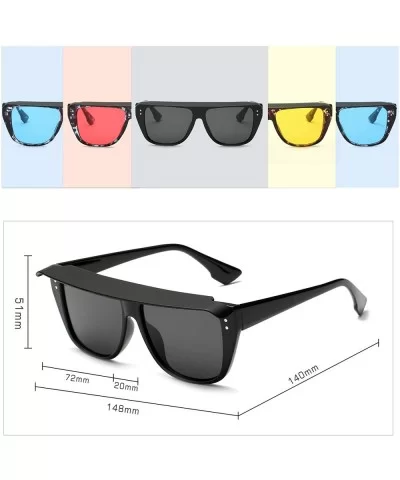 Retro Vintage Shield Flat Lens UV Protection Fashion Sunglasses for Men and Women - Red - C818IREYZ2E $11.37 Shield