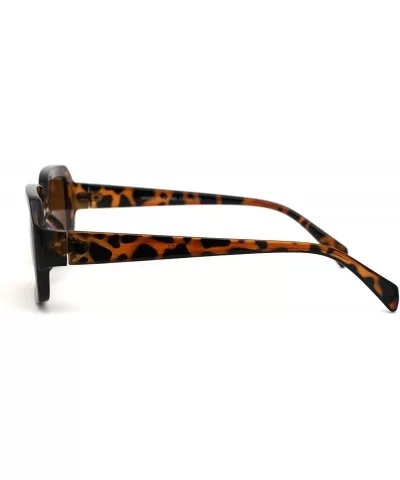 Womens Thick Plastic Mod Narrow Rectangular Retro Sunglasses - Tortoise Brown - CI18ZCQ6OQT $12.67 Rectangular