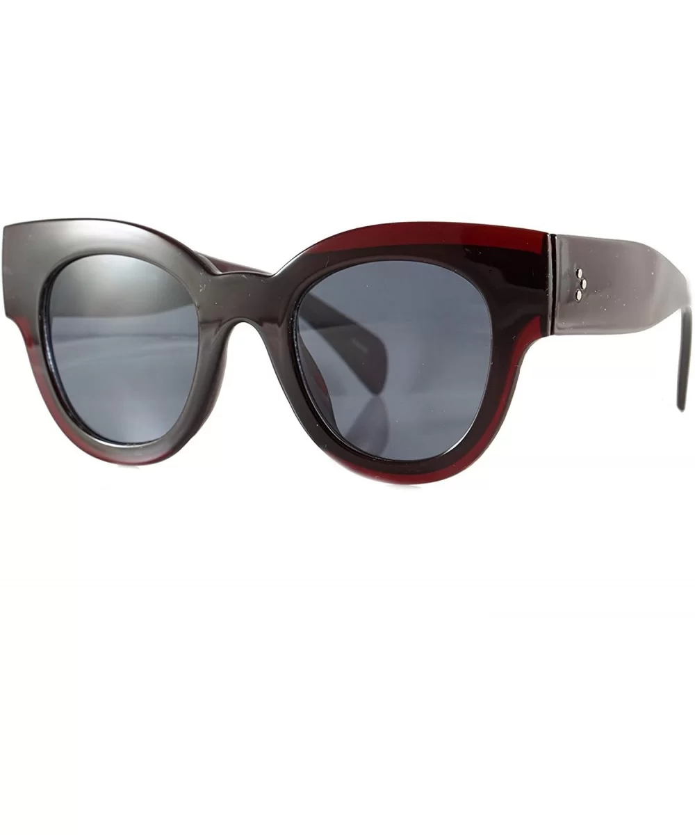 Oversize Layered Bold Thick Frame Cat-Eye Sunglasses A264 - Red Black - C118OZ502XY $14.46 Square