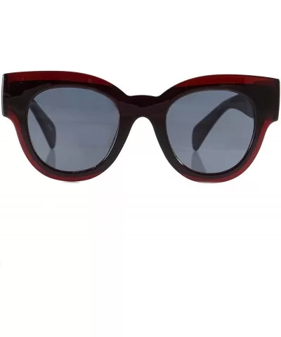 Oversize Layered Bold Thick Frame Cat-Eye Sunglasses A264 - Red Black - C118OZ502XY $14.46 Square