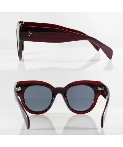 Oversize Layered Bold Thick Frame Cat-Eye Sunglasses A264 - Red Black - C118OZ502XY $14.46 Square