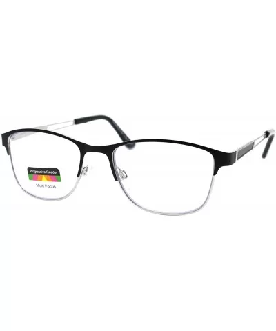 Multi-Focus Progressive Reading Glasses 3 Powers in 1 Reader Spring Hinge Metal - Black Silver - C919894MRXZ $24.37 Rectangular