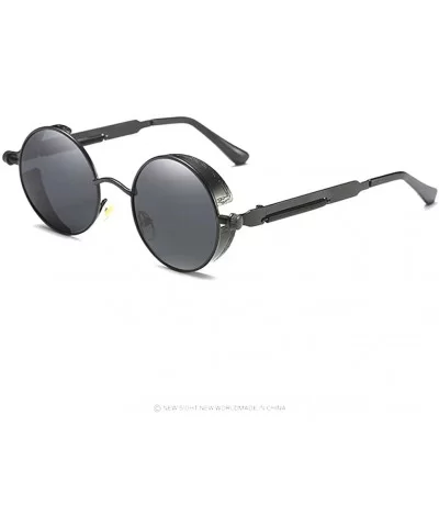 Retro Polaroid Steampunk Sunglasses Driving Polarized Glasses - Black - C618H6RLQK0 $36.01 Round