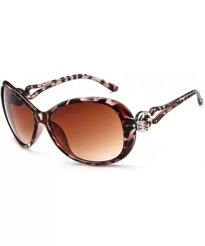 Vintage Polarized Oval shape Sunglasses for Women Classic Designer Style UV400 Protection Frame - CP1960S56TR $12.49 Oval