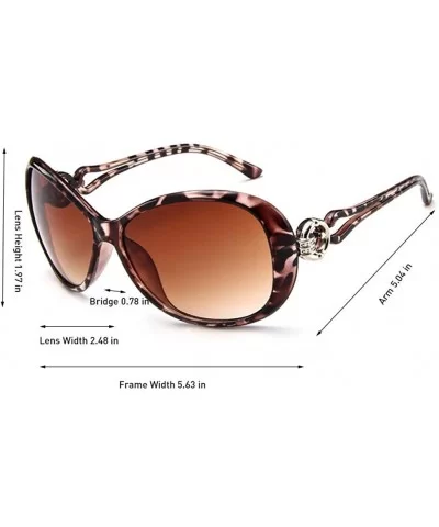 Vintage Polarized Oval shape Sunglasses for Women Classic Designer Style UV400 Protection Frame - CP1960S56TR $12.49 Oval