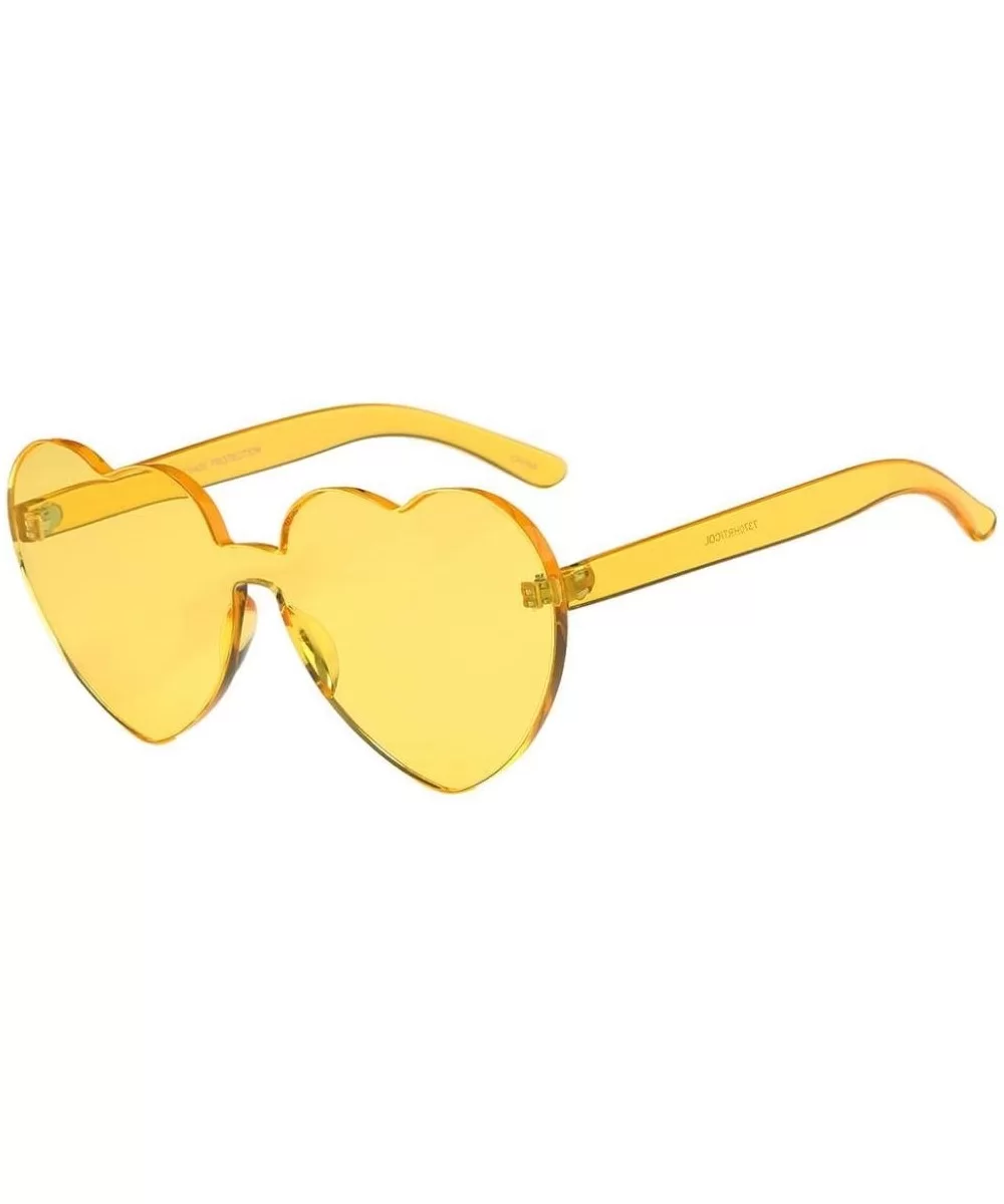 Heart shaped Sunglasses Integrated Eye wear - D - C818DQUNNQG $12.62 Sport