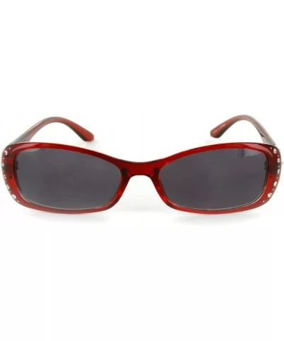 Solara" Rx-Able Full Reading Sunglasses (No Bifocal) with Crystals for Women (Red w/Smoke +2.00) - CI11Z9RUOWZ $38.52 Shield