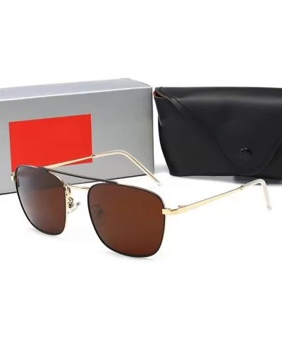Men/Women's Comfortable Square Classic Fashion Driving Sunglasses (Color Gold/tan) - Gold/Tan - CJ1997LYYKL $67.35 Square