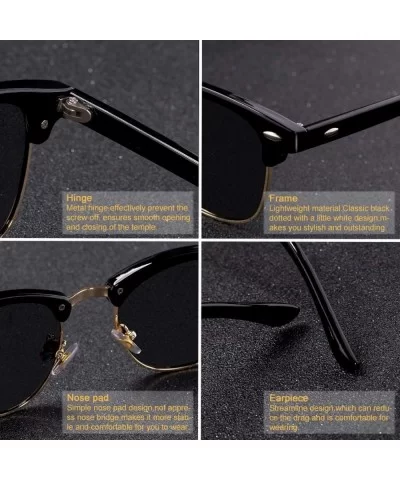 Fashion Semi RimlPolarized Sunglasses Men Women Half Frame Sun Glasses Classic Oculos De Sol UV400 - C71985EDGMG $26.82 Round