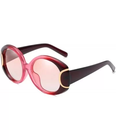 New metal buckle women's European and American style sunglasses - Pink - CH18GA22I69 $15.97 Oval