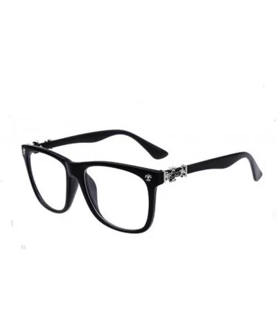 Women Vintage Optical Myopia Eyeglasses Men Plain Retro Eye Glasses Frame - Matte Black - CP183IGLQ75 $12.83 Rimless