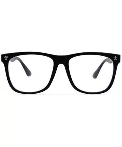 Women Vintage Optical Myopia Eyeglasses Men Plain Retro Eye Glasses Frame - Matte Black - CP183IGLQ75 $12.83 Rimless