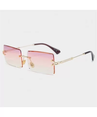 Rimless Square Sunglasses for Women - Goldpink - CV18AY24OEG $11.28 Square