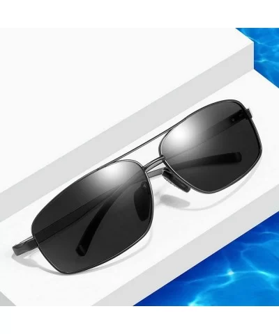 Polarized Sunglasses for Men Classic Rectangle Sun Glasses Aluminum Magnesium Frame UV400 Driving Goggles - C018XO46QRC $17.3...