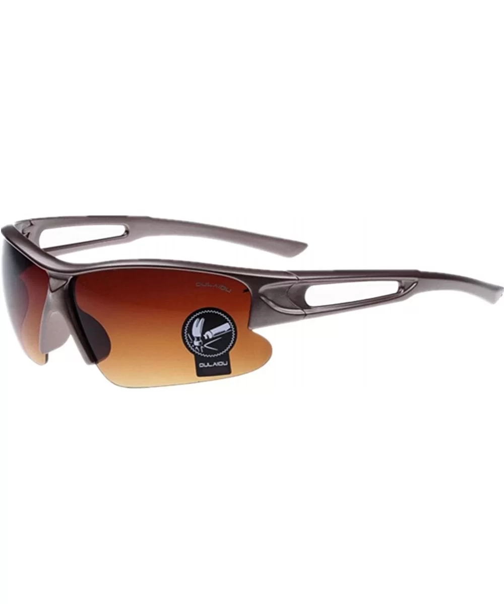 Crazy High Explosion-Proof Profile Sport Cycling Triathlon Sunglasses - Brown Frame Brown Lenses - 7D453633338 $12.59 Goggle