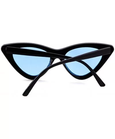 Retro Vintage Narrow Cat Eye Sunglasses for Women Clout Goggles - Light Blue Len - CX1922CLSNI $13.01 Round