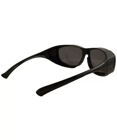 Fit Over Sunglasses with Polarized Lenses - Wear Over Prescription Glasses - Black Frame / Smoke Lens - CN11VANB9DJ $21.38 Wrap