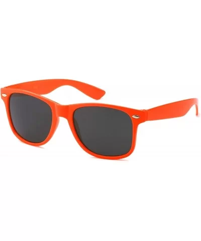 Classic 80's Vintage Style Sunglasses Polarized or Standard Lens - Neon Red/Orange- Smoke - CX18E9QRQQC $11.52 Rectangular