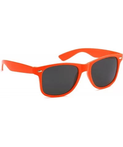 Classic 80's Vintage Style Sunglasses Polarized or Standard Lens - Neon Red/Orange- Smoke - CX18E9QRQQC $11.52 Rectangular