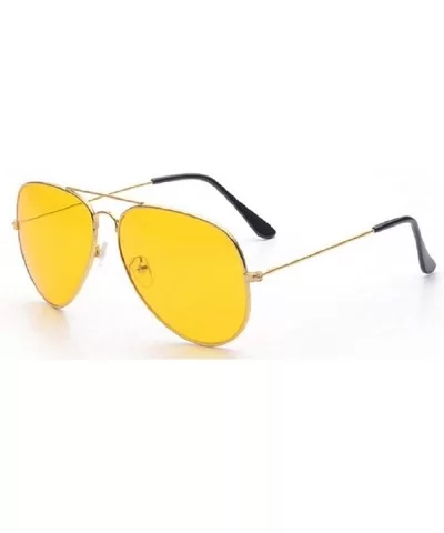 Classic Aviator Flat Lens Sunglasses For Women And Men Metal Frame - Gold Frame/Yellow Mirrored Lens - C618R7W2AES $8.30 Aviator