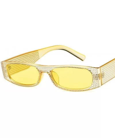 Sunglasses-Pearl Rivet Rectangle Sunglasses Luxury Sun Cover Summer Fashion Casual Glasses (J) - J - CK18R45QWQG $12.75 Square