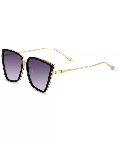 Designer Cateye Sunglasses Women Vintage Metal Glasses Mirror Retro Lunetteeil Femme UV400 - C4 - CH198A7CIXA $58.66 Aviator