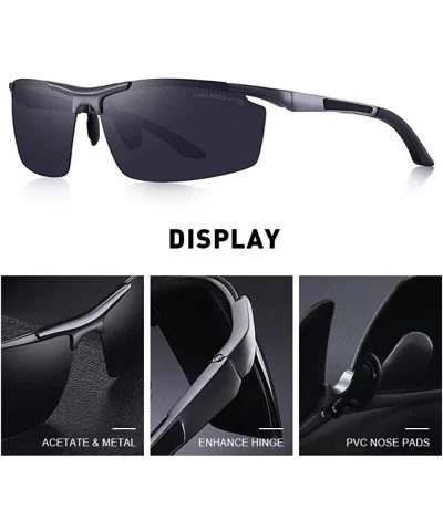 DESIGN Men Classic Aluminum Alloy Sunglasses HD Polarized Sunglasses C01 Black - C08 Red - CT18XN900NK $24.96 Aviator