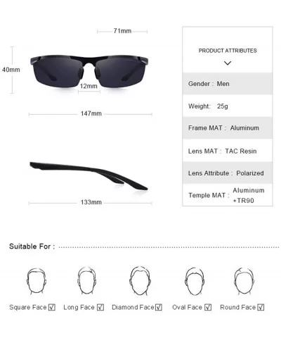 DESIGN Men Classic Aluminum Alloy Sunglasses HD Polarized Sunglasses C01 Black - C08 Red - CT18XN900NK $24.96 Aviator