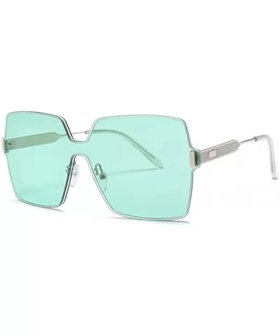 Candy Color Rimless Pink Unisex Sunglasses Women Vintage Shades Oversized Square Men Green Blue Summer Sunglasses - CI18RYCXO...