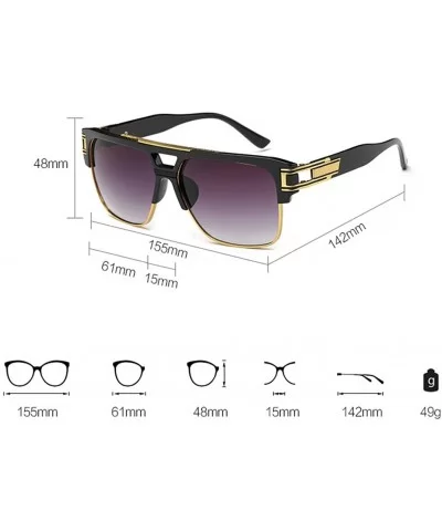 Men Women Square Retro Reflective Metal Frame Glasses Chain Strap Sunglasses - Black - CH18CYQCR92 $35.66 Square