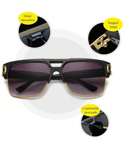 Men Women Square Retro Reflective Metal Frame Glasses Chain Strap Sunglasses - Black - CH18CYQCR92 $35.66 Square