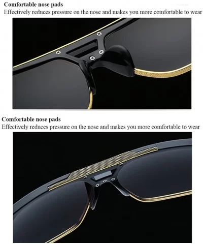 Men Women Square Retro Reflective Metal Frame Glasses Chain Strap Sunglasses - Black - CH18CYQCR92 $35.66 Square