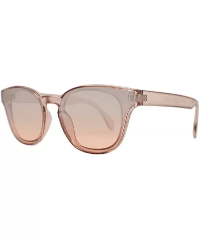 Classic Horn Rimmed Flat Lens Keyhole Sunglasses for Women - Clear Beige + Pink Gradient - CV18I62YWXX $17.69 Wayfarer