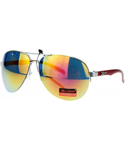 Sports Aviator Sunglasses Unisex Half Rim Aviators UV400 Protection - Red - CQ124WM5TOZ $12.46 Sport