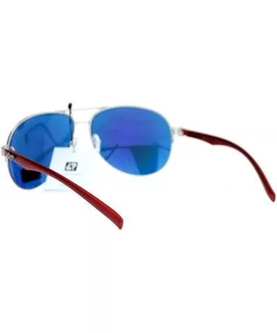 Sports Aviator Sunglasses Unisex Half Rim Aviators UV400 Protection - Red - CQ124WM5TOZ $12.46 Sport