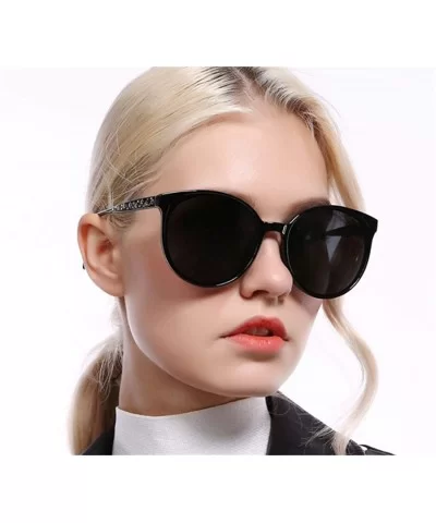 Women Polarized Sunglasses Retro Round Eyewear Full Rimmed Protection Anti-UV for Outing - Black - C318QXWLG9R $16.57 Round