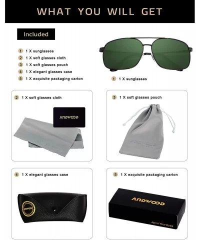 Aviator Sunglasses for Men Women Polarized UV400 Protection Sun Glasses AVALON - Square - Polarized G15 - C818H9C0S77 $19.71 ...