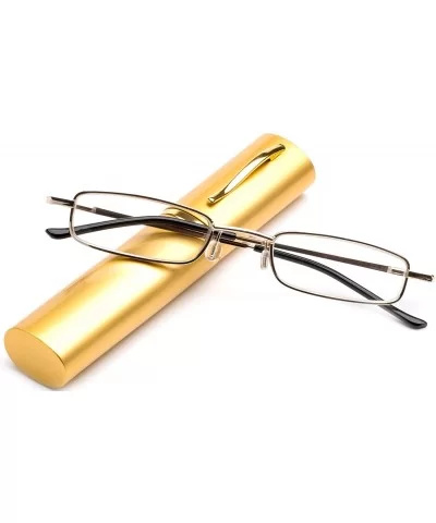 Fashion Reading Glasses Portable Aluminum - Gold - CB11LGU1PVD $12.92 Rectangular