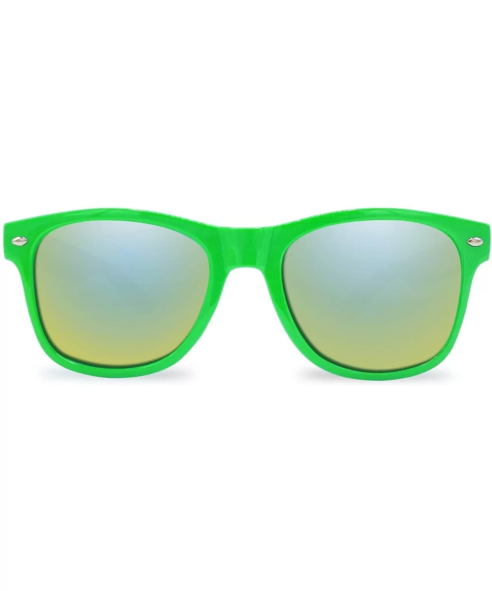 Designer Fashion Sunglasses For Men Women - UV400 Retro Sun Glasses - Green Color Mirror - CN18SKARAYS $12.16 Square