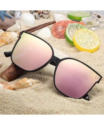 Oversized Square Polarized Sunglasses For Women With Rivets Retro Vintage UV Protection - CY190EIW24E $22.72 Rectangular