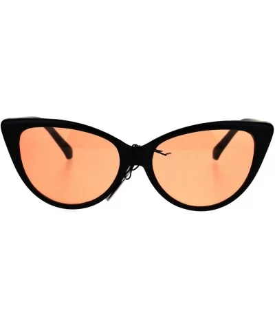 Pop Color Lens Gothic Narrow Cat Eye Womens Black Sunglasses - Black - CJ1869S490Q $13.09 Cat Eye