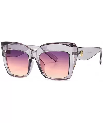 Unisex Cat Eye Oversized Sunglasses for Women men Vintage rivet Sun Glasses UV protection lens - C5 - C3198YEEGDU $13.35 Over...