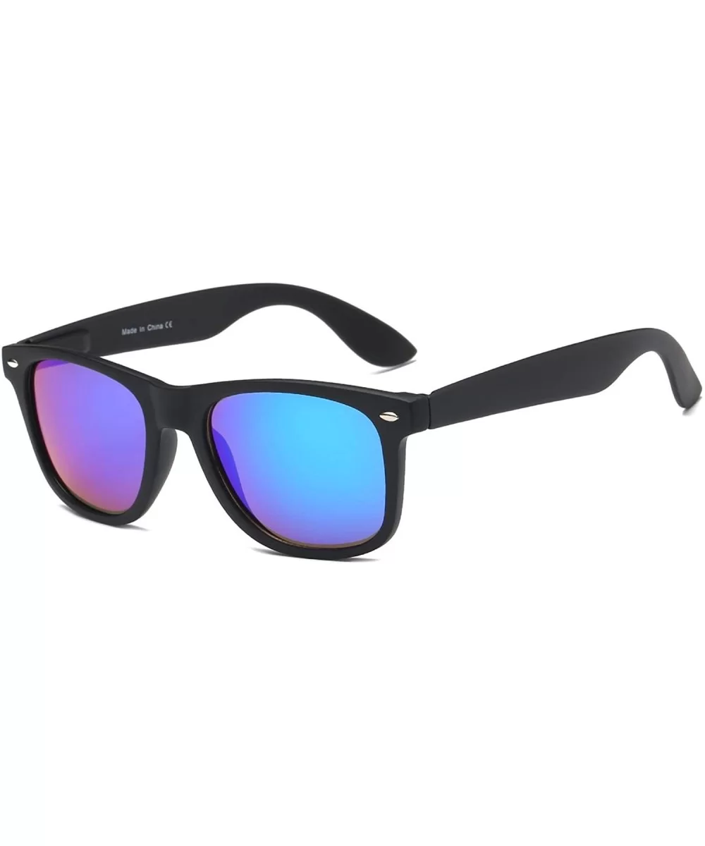 Men Retro Vintage Classic Sports Square UV Protection Mirrored Sunglasses - Purplegreen - CU18WQ6ZT63 $30.97 Square