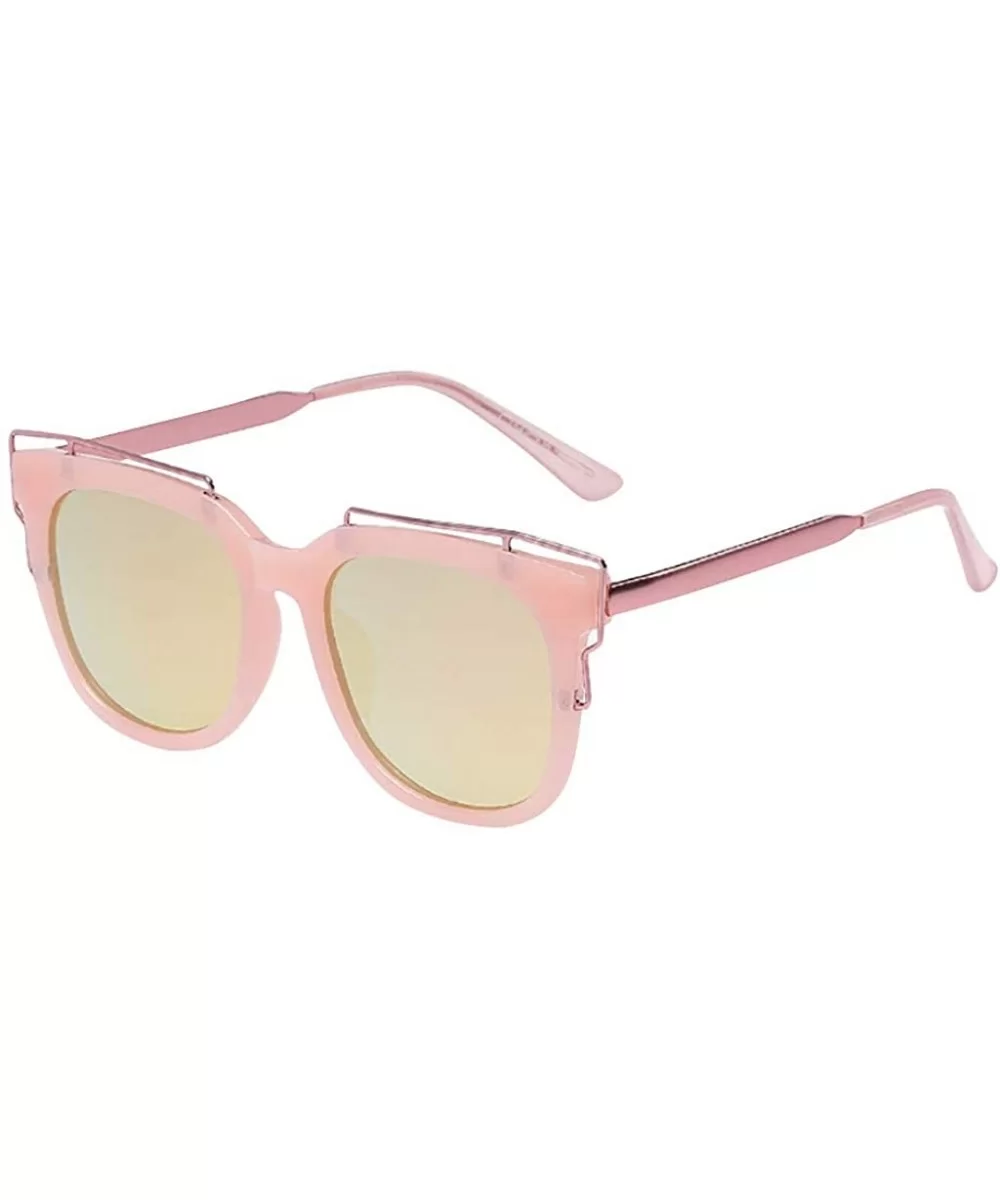 Vintage Cat Eye Sunglasses Colorful Polarized Sunglasses One Piece Unisex for Party Gifts - Pink - CQ190HUDOYY $19.86 Rimless