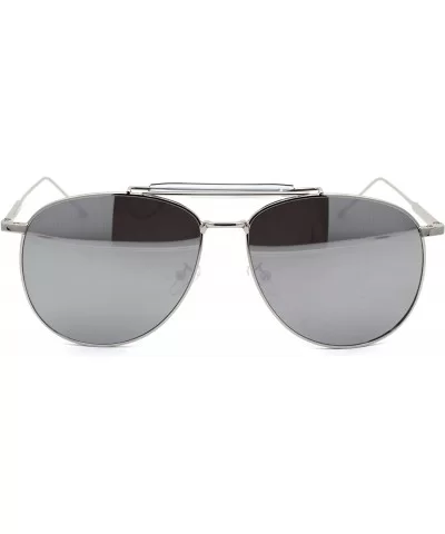 Pop Color Mirror Lens Oversize Tear Drop Pilots Metal Rim Sunglasses - Silver Mirror - C618Z6TT5HO $20.16 Oversized
