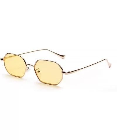 Women Retro Classic Small Polygon Sunglasses Men Luxury Vintage Mirrors Colour Transparent Lens Glasses UV400 - 1 - CL197Y7HE...