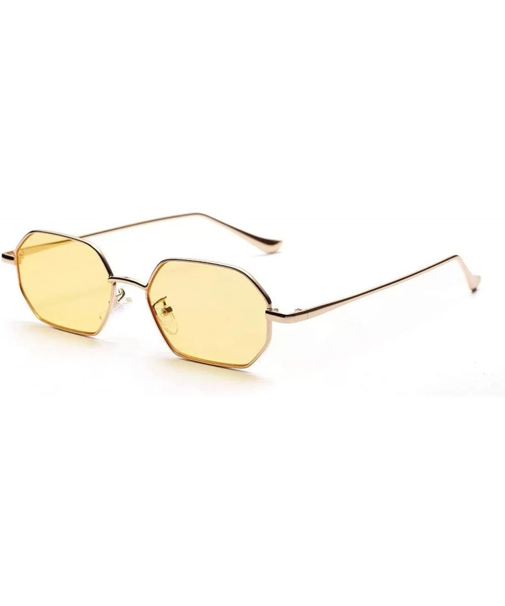 Women Retro Classic Small Polygon Sunglasses Men Luxury Vintage Mirrors Colour Transparent Lens Glasses UV400 - 1 - CL197Y7HE...