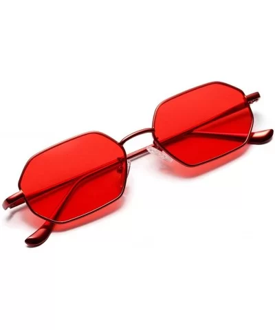 Women Retro Classic Small Polygon Sunglasses Men Luxury Vintage Mirrors Colour Transparent Lens Glasses UV400 - 1 - CL197Y7HE...