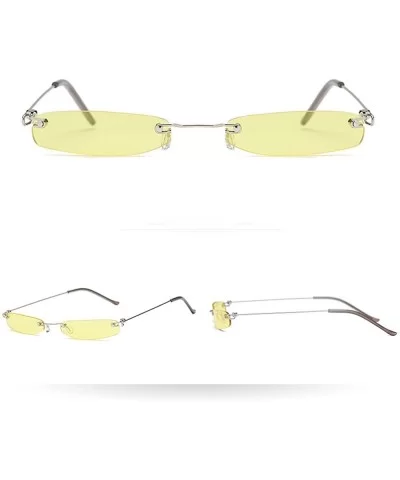 Sunglasses Rectangular Rimless Lightweight - Multicolord - C418QIL432H $11.71 Goggle